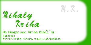 mihaly kriha business card